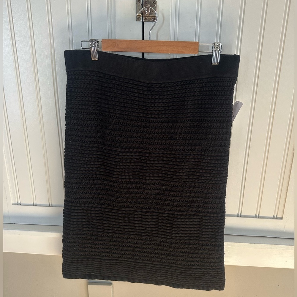 Gap Crochet Midi Skirt-Womens Large Black- NEW WITH TAGS